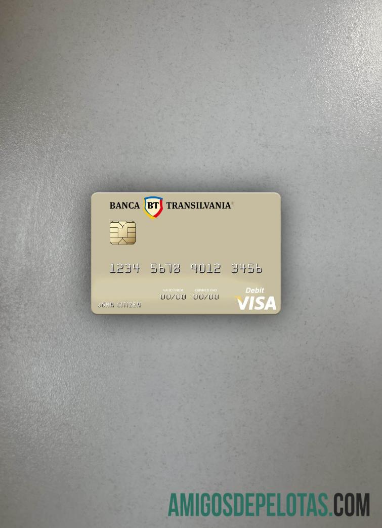 Romênia Banca Transilvania Visa Cartão de Débito Photolook Front amostra